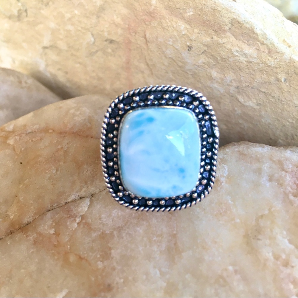 Genuine Larimar ring size 7.5